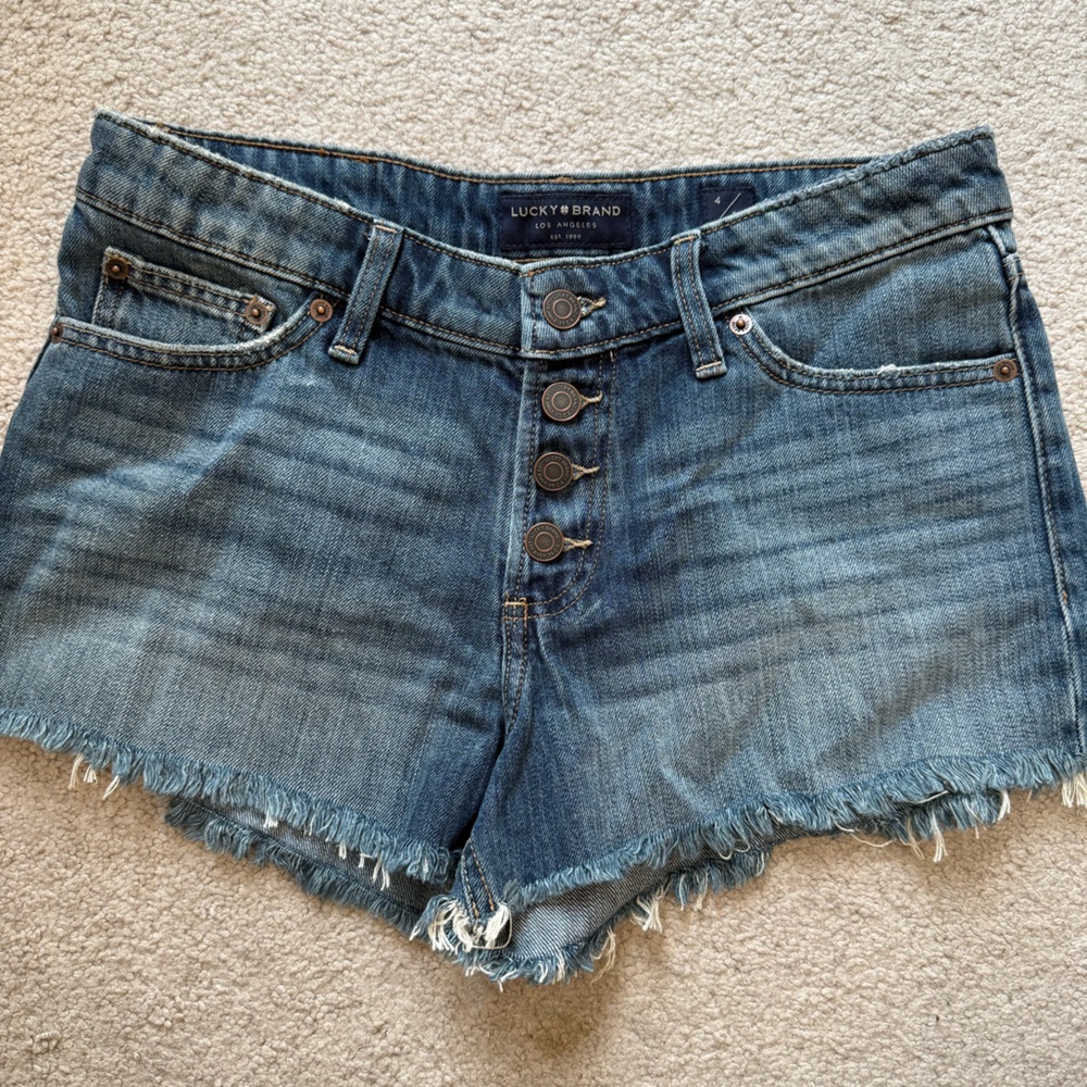 Lucky Brand Blue Jean Shorts with Frayed Hem